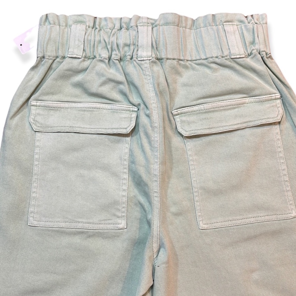 BP Nordstrom Lt Green Paper Bag Wide Leg Denim Pants 28 - Picture 6 of 9